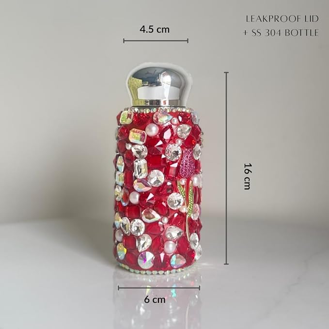Crystal Bling Tumbler in Floral design (Red)