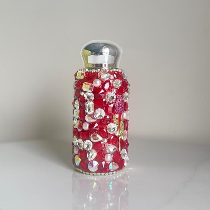 Crystal Bling Tumbler in Floral design (Red)