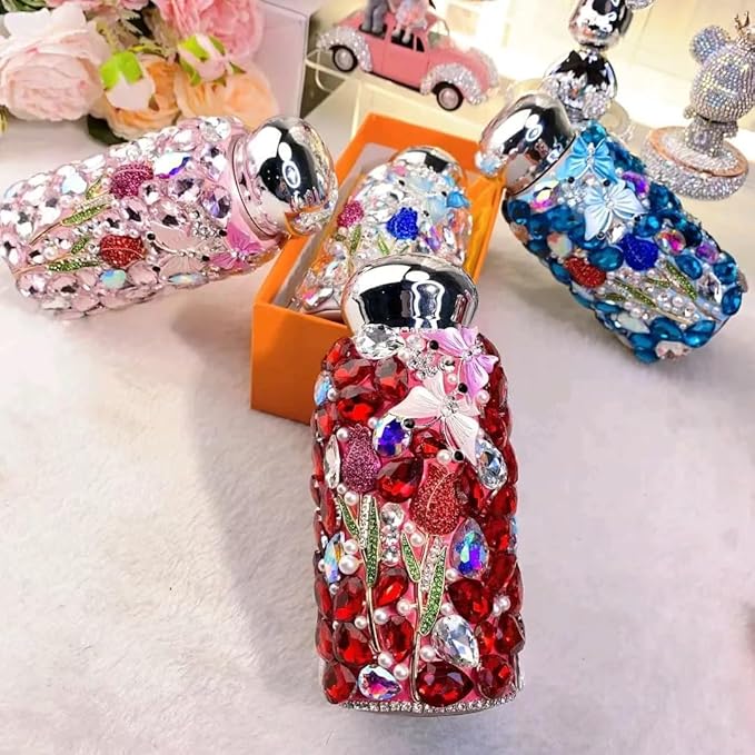 Crystal Bling Tumbler in Floral design (Silver)