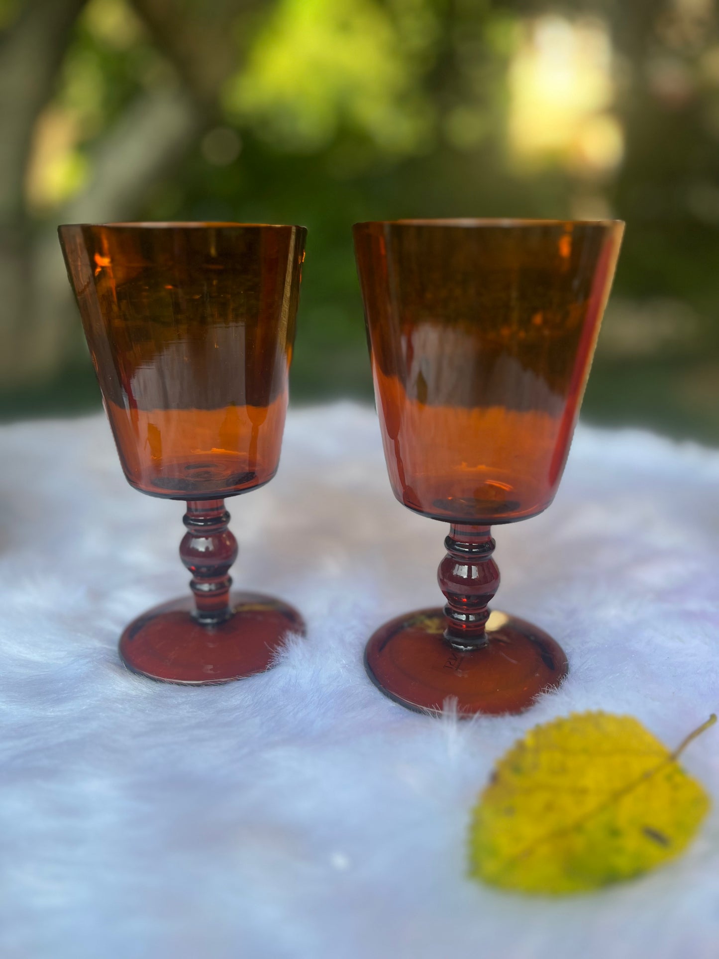 Goblet Glasses (Brown)- Set of 6