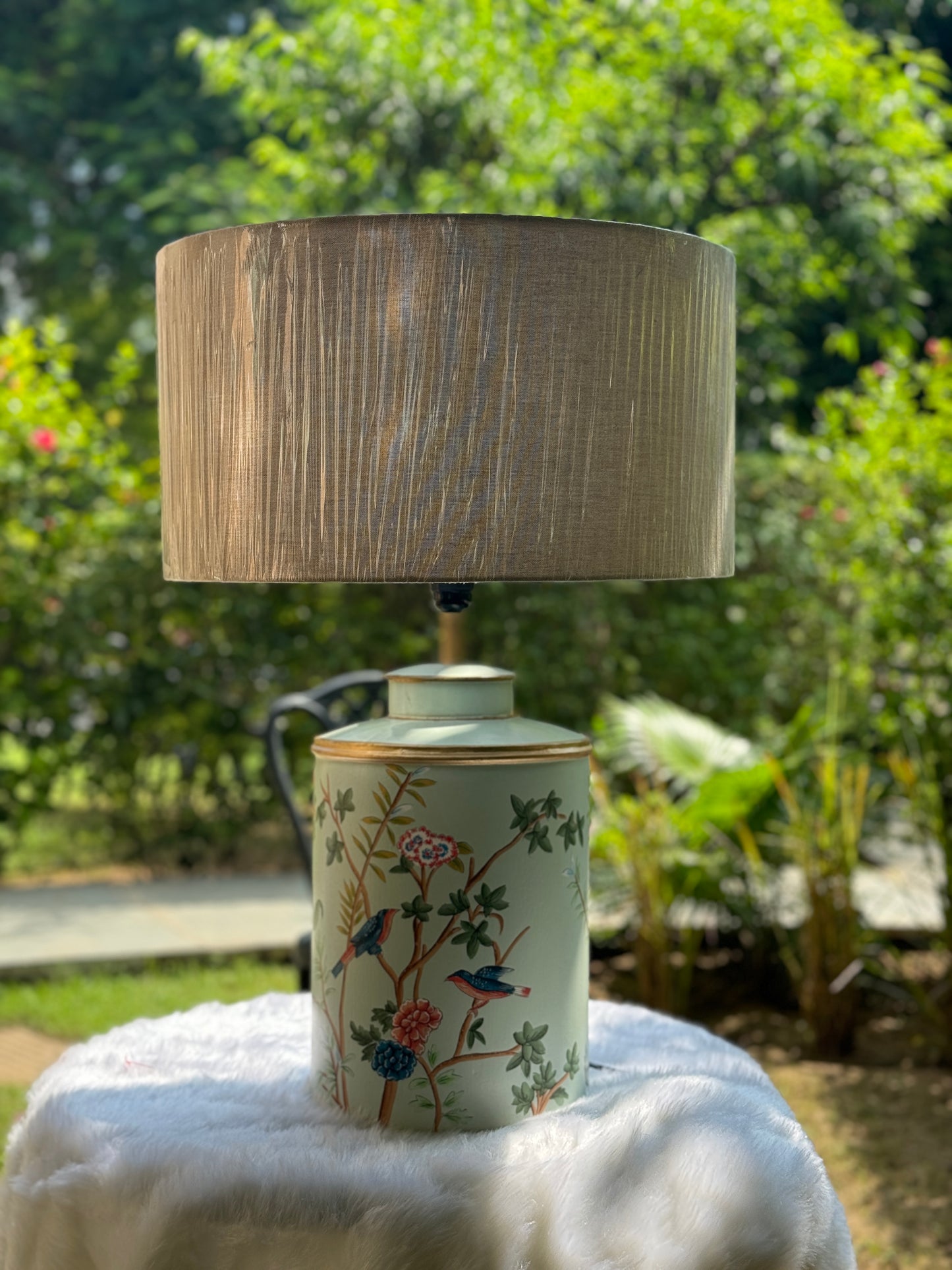 KaraNest Luxury Toleware Lamp (Blue)