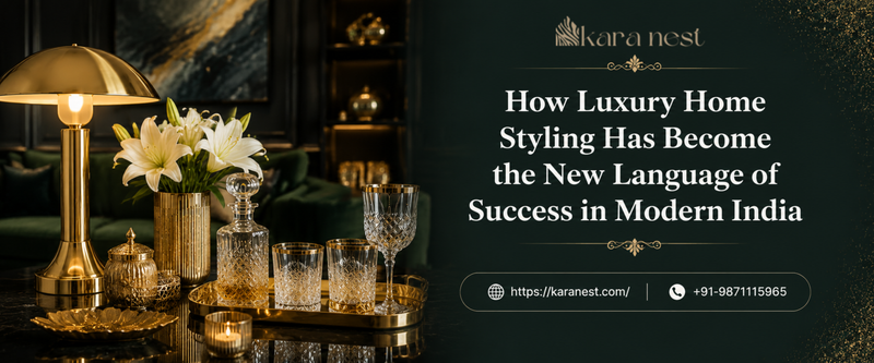 Luxury home styling with premium glassware and designer decor