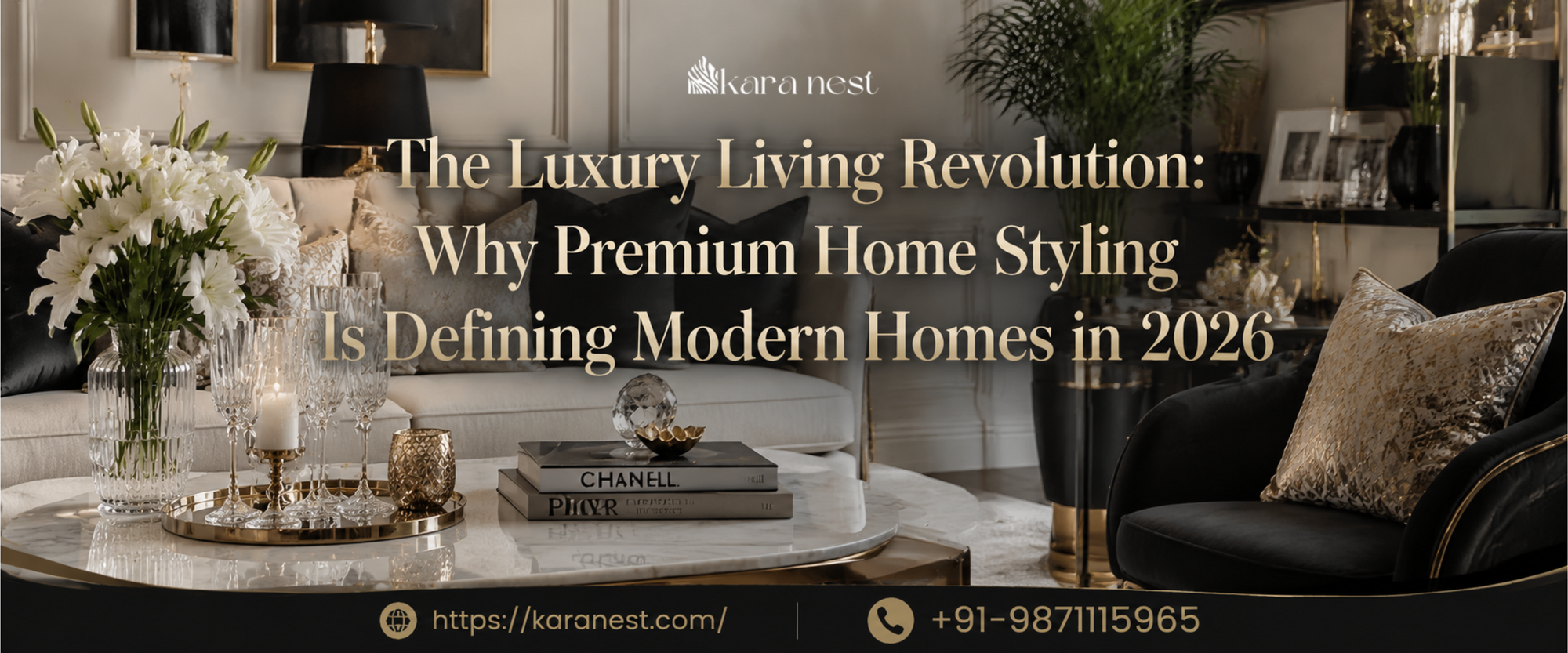 Premium luxury home decor and elegant glassware styling