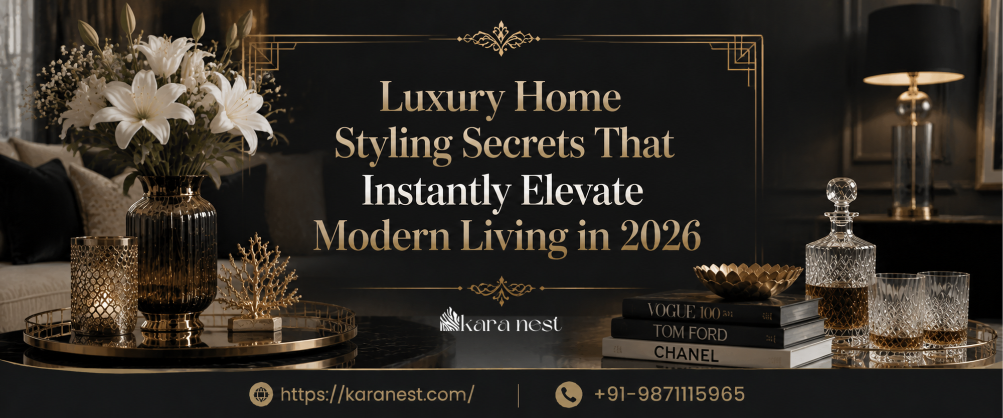 Luxury home styling with premium decor accessories