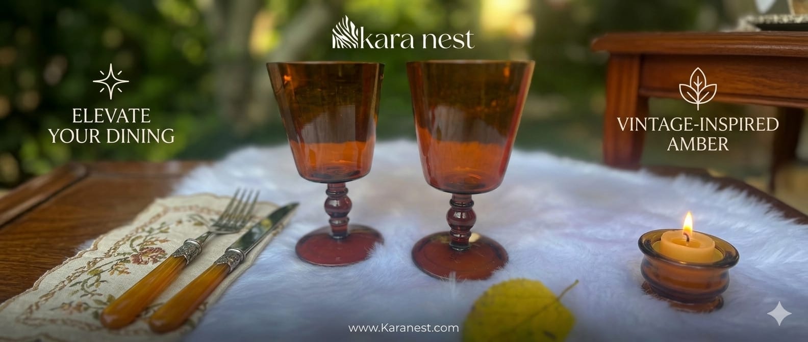 Luxury crystal bottle and artisan tumbler by Kara Nest.