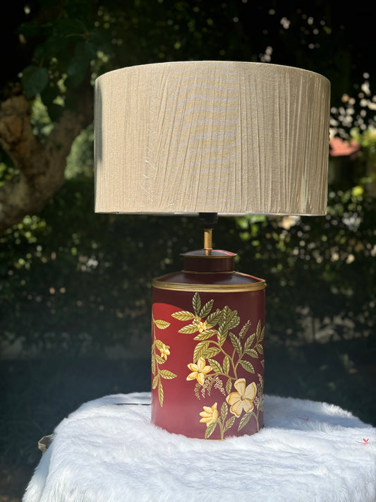KaraNest Luxury Toleware Lamp (Mehroon)